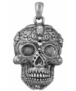 Ebros Day Of The Dead Tribal Sugar Skull Pendant Jewelry Necklace Lead Free - £16.02 GBP