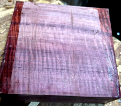 One Exotic Curly Purpleheart Platter Blank Wood Turning Lumber 6&quot; X 6&quot; X 2&quot; - $37.57