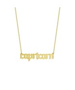 14K Solid Yellow Real Fine Gold Gothic Script Capricorn Zodiac Pendant Necklace - $297.60