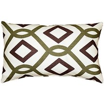 PILLOW DÉCOR Tuscany Linen Sage Diamond Chain Throw Pillow 18X18 - £36.10 GBP+