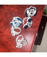 VTG Lot 5 Disney Character Plastic Rings 1970s Mickey  Goofy - £6.23 GBP