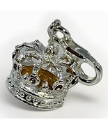 Queen Crown 925 Sterling Silver Charm Purple Glass Bead Drop Dangle Pend... - $25.01