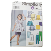 Simplicity 5703 Sewing Pattern Childs Sz 3-6 Dress Tops Pants Shorts Capri Uncut - £10.17 GBP