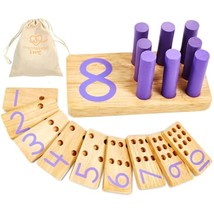 Counting Peg Board | Montessori Math And Numbers For Kids | Wooden Math Manipula - £47.86 GBP