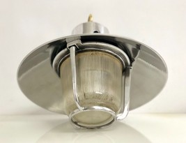 Old Aluminum Nautical Hanging Cargo Ship Light Fixture with Shade Lot of 10 - $1,327.63