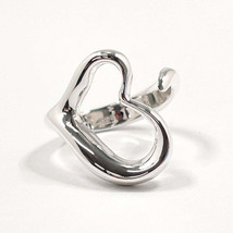 Tiffany &amp; Co Open Heart Elsa Peretti Ring Women Silver One Size - $418.95