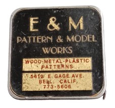Vtg Barlow Brand Advertising Measuring Tape E&amp;M Pattern and Model Works ... - $27.03 CAD