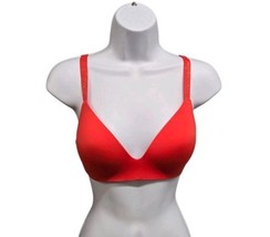 Victoria&#39;s Secret Womens 32D Red T Shirt Bra Lightly Lined Wireless Smooth - $11.63
