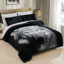 New Wolf 3Pcs Sherpa Flannel Blanket Pillow Korean Embossed Blanket - £95.90 GBP
