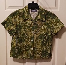 Miken Clothing Co Hawaiian Shirt Youth Sz Large Floral Vintage Made In USA - £9.49 GBP