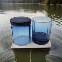 Anchor Hocking Cobalt 10 Panel Double Old Fashioned Glasses Set of 2 Blu... - $241.39 MXN