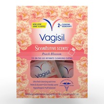 Vagisil Scentsitive Scents On-The-Go Feminine Cleansing Wipes, pH Balanced, Peac - £10.34 GBP