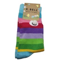 K. Bell Womens Multicolor Striped Easter Chick Crew Socks Sock Shoes Siz... - $13.00