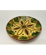 Redware Pottery 7 Inch Decorative Plate Swirling Flowers - $44.79