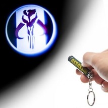 Star Wars Boba Fett Mandalorian Armor Logo Projection Flashlight Keychain UNUSED - £7.90 GBP