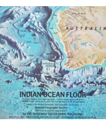 1967 Indian Ocean Floor Map National Geographic Antique 24.75 x 19&quot; F13H - $40.73 CAD