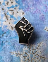 BLACK POWER Salute Pin Raised Fist Black Lives Matter Juneteenth Enamel ... - $7.84