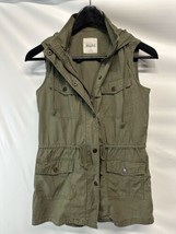 Mudd Military Style Green Light Hooded Jacket Sleeveless Vest PocketsXS - $27.69
