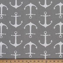 Anchors Grey Sailors Indoor/Outdoor Upholstery Fabric by the Yard D795.05 - £11.16 GBP