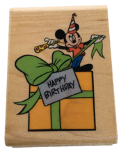 Rubber Stampede Stamp Disney Mickey Mouse Happy Birthday Gift Tag Card Making - £13.50 GBP