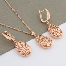 Big Water Drop Earrings 2022 Trend 585 Rose Gold Color  Hollow Earrings And Pend - £18.86 GBP