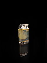 Brizard & Co Gatsby Table Lighter in Camo & Orange Leather ( Empty-No Fuel ) NIB image 13