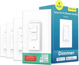 Smart Dimmer Switch Single Pole, Meross Smart Wifi Light Switch For, 4 Pack. - £57.46 GBP