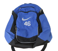 Nike Backpack 46 Swoosh Blue Bag RN# 56323 Multi Pocket Black White - £11.43 GBP