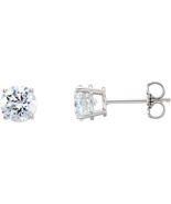 Round Diamond Stud Earrings 14k White Gold (1.04 Ct,D Color,SI1 Clarity ... - £2,295.16 GBP
