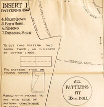 1913 Mary Frances Sewing Pattern Doll Kimono Gown Robe Jane Boyer Crafts... - $49.99