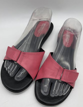 Aerosoles Pink Leather Slides Flip Flops Size 10B womens sandals - £14.93 GBP