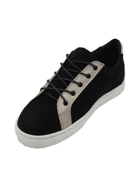 Leder Handmade Sneaker Wildleder Schwarz Gold mit Lederdecksohle Item image 3