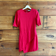 8 - Alice + Olivia $330 Red Short Nova Sleeve Asymmetric Mini Dress 1217BT - $65.00