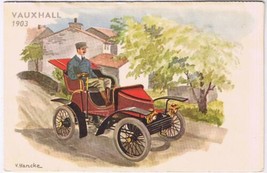 Antique Greeting Card Die Cut Fold Out Vauxhall 1903 Humberette 1904 New Year - £15.60 GBP