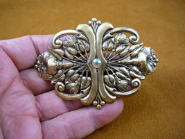 CB-FLO-15 FLOWER hibiscus brass flowers Barrettes French barrette holds ... - £21.63 GBP