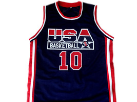 Reggie Miller #10 Team USA Men Basketball Jersey Navy Blue Any Size image 1