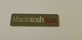 Apple Macintosh 512K Rear Case Aluminum EMBLEM  for Mac Model M0001w 512K tag - £11.65 GBP