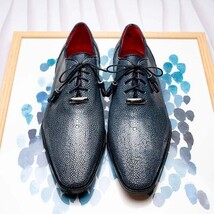 Pannuci Exotic Men's Shoes Classic Dress Oxford Tasseled Laces Navy image 12