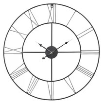 Round 24-inch Metal Wall Clock with Roman Numerals - $2,668.91 MXN