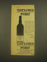 1962 Taylor&#39;s Famous Vintage Reserve Port Advertisement - £14.55 GBP