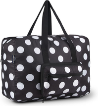 Weekender Carry on Bag, Medium Overnight Bag for Women(Black Dot) - £26.49 GBP