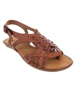 Womens Mexican Huarache Sandal All Real Leather Buckle Woven Style Cogna... - £27.93 GBP