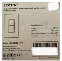 Bestten Dimmer Light Switch, Single-Pole Or 3-Way, 120V, Compatible With... - $9.45