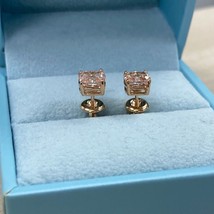 IGI 2.07 CT Lab Grown Cushion Brilliant Cut Diamond Stud Earrings 14k White Gold - £3,211.48 GBP