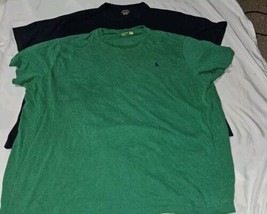 2 Polo Ralph Lauren TShirt Mens 2XB  Green Navy Blue Crew Neck T Shirt P... - $18.37
