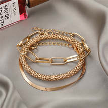 18K Gold-Plated Snake Chain Bracelet Set - £3.13 GBP