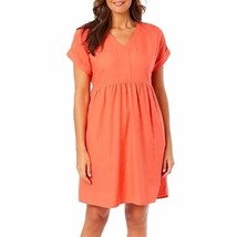 Briggs Ladies&#39; Size XS, Rolled Sleeves Linen Blend Dress, Coral  - £17.57 GBP