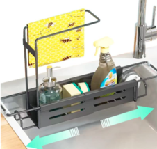 Expandable Kitchen Sink Caddy Sponge Holder with Dishcloth Towel Rack - ... - £11.71 GBP