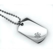 Mini Medical Alert ID Dog Tag and Necklaces. Free Wallet Card! Free engraving! - £23.52 GBP