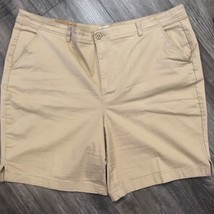 LL Bean Womens Khaki Shorts Favorite Fit Size 20W Beige Pockets 8.5&quot; Inseam NEW - £13.89 GBP